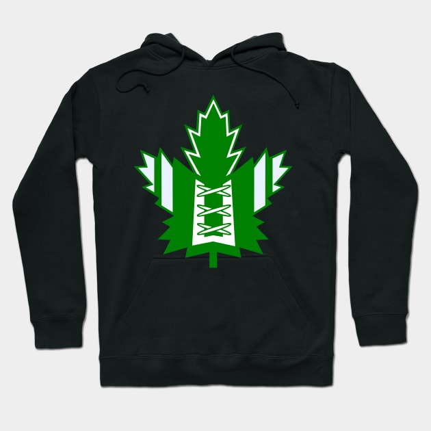 Maple Leaf Hockey Jersey Green Hoodie by SteamboatJoe